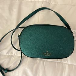 NWT Kate Spade Dark Green Glitter Purse