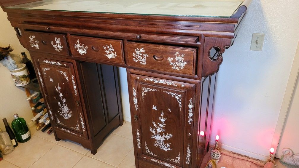 Rosewood Mother Of Pearl Altar Table
