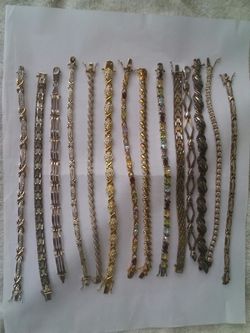 Sterling silver bracelets 18 k over
