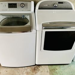 Washer and Dryer LG Whirlpool Glass Top Super Capacity Like New FREE 🚚