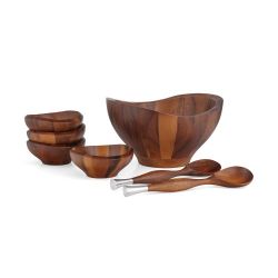 Nambe Solstice Acacia Wood 7-piece Salad Set