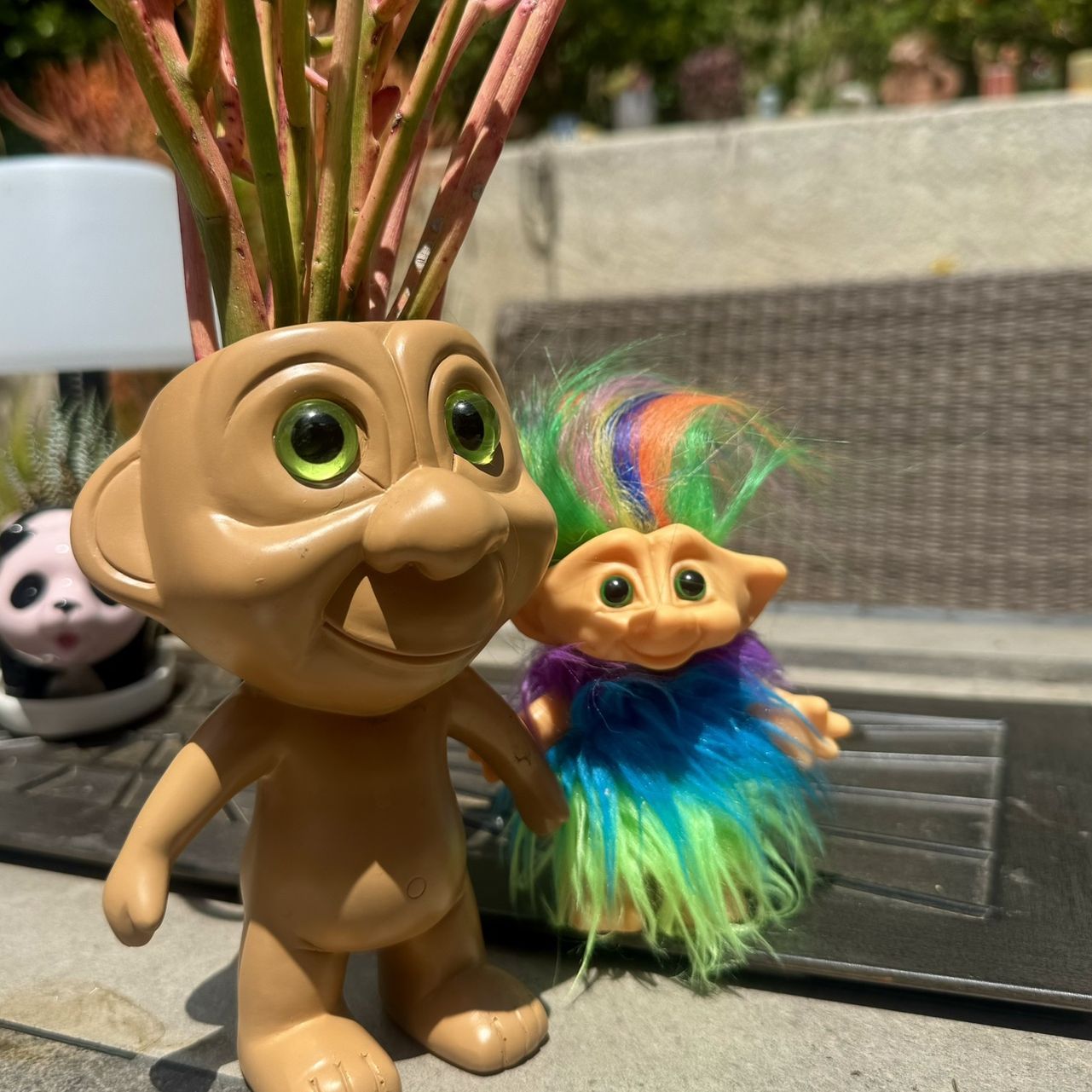 🔥 🔥 Large Troll 🧌 Planter -w Fire stick Succulents (included) 