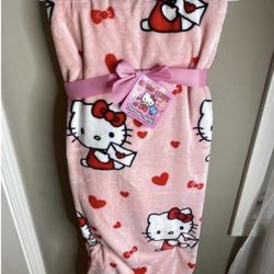Hello Kitty Pink Valentines Blanket 