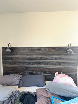 Headboard , dresser, 2 night stands and cal king mattress