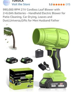 990,000 RPM 21V Cordless Leaf Blower