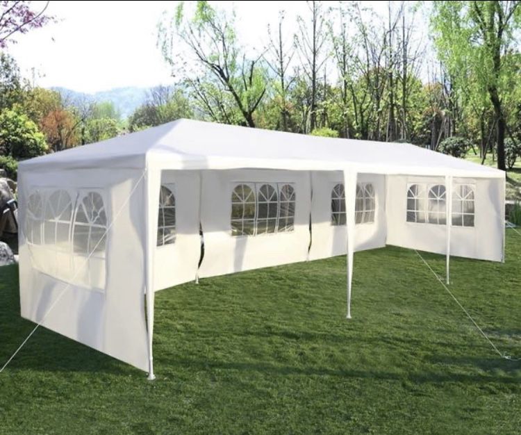 New 10'x30' Heavy Duty Canopy Gazebo Outdoor Party Wedding Tent Pavilion with 5 Removable Side Walls