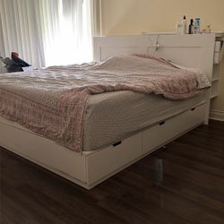 King Size Bed Frame + King Mattress Set - Good Condition