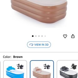 CO-Z Inflatable Bathtub with Electric Air Pump and Bath Pillow Headrest, Portable Blow Up Bath Tub for Adults, Outdoor & Indoor Freestanding Foldable 