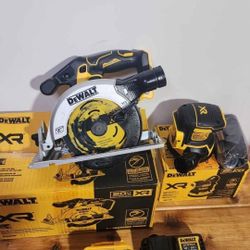 Dewalt 20V 'Max XR' 6 1/2" circular saw, 5" orbital sander, battery, charger