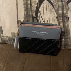 Wallet Black And Light Blue 