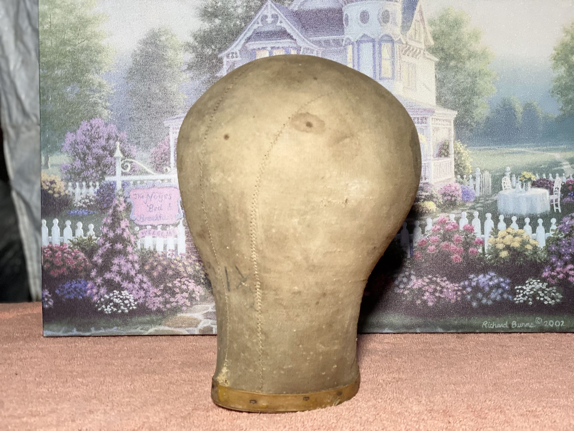 Antique Millinery Canvas Hat Block