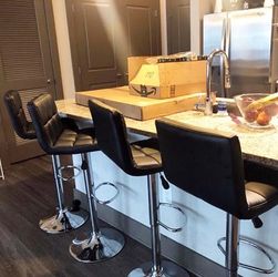 (New) $40 Each Swivel Barstool Chair Kitchen Counter Adjustable Height, Black