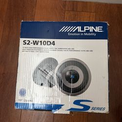 Alpine S2-W10D4 10 INCH HIGH PERFORMANCE DUAL VOICE COIL SUBWOOFER [42+42] HAUT-PARLEUR D'EXTRÊMES GRAVES À BOBINE DOUBLE HAUTE PERFORMANCE 10 PO [40+