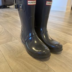 Women’s HUNTER Grey/Navy Rain Boots SIZE 6