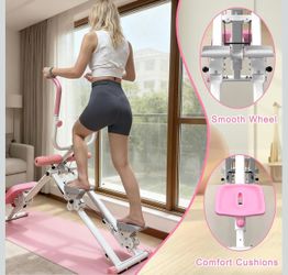 2-in-1 Stair Stepper and Ab Trainer Machine, Multi-Function Full Body Exercise Equipment for Home Gym