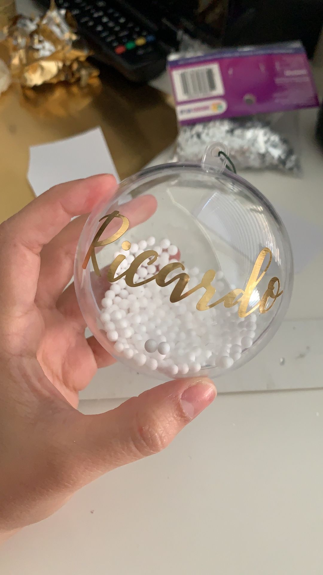 Christmas Ornament Clear Customs - Bolas De navidad Personalizadas