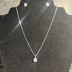 Sterling Silver Necklace and Earrings Set