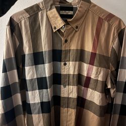 Burberry Long Sleeve Button Up Mens Large