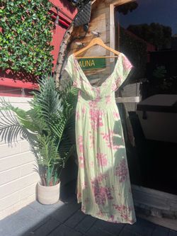 Free people summer dress with open back and slit detail - XS