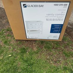 Ashland 36 in Single Sink Freestanding Bath Vanity in White with White Culture Marble