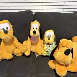 Disney Parks Pluto Plush Bundle – 4 Plushies
