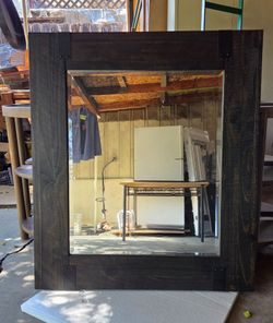 Wood Portrait Mirror. Open to offers