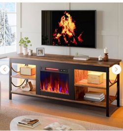 Tv stand with fireplace