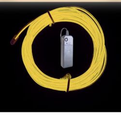 Yellow 5m El Wire, Portable Battery Pack Neon Wire Cuttable Glowing Neon Lights for DIY Decoration B.