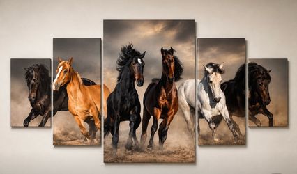 Horse Canvas Wall Decor Set – 5 Panels