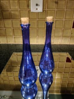 Cobalt Blue Glass Cruet Set