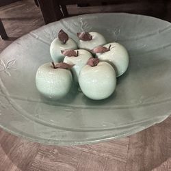 Glass Apple Decor 