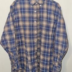 Men’s Plaid Shirt Long Sleeve Blue 