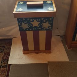 Hand Crafted Wooden Garbage Can $30.00