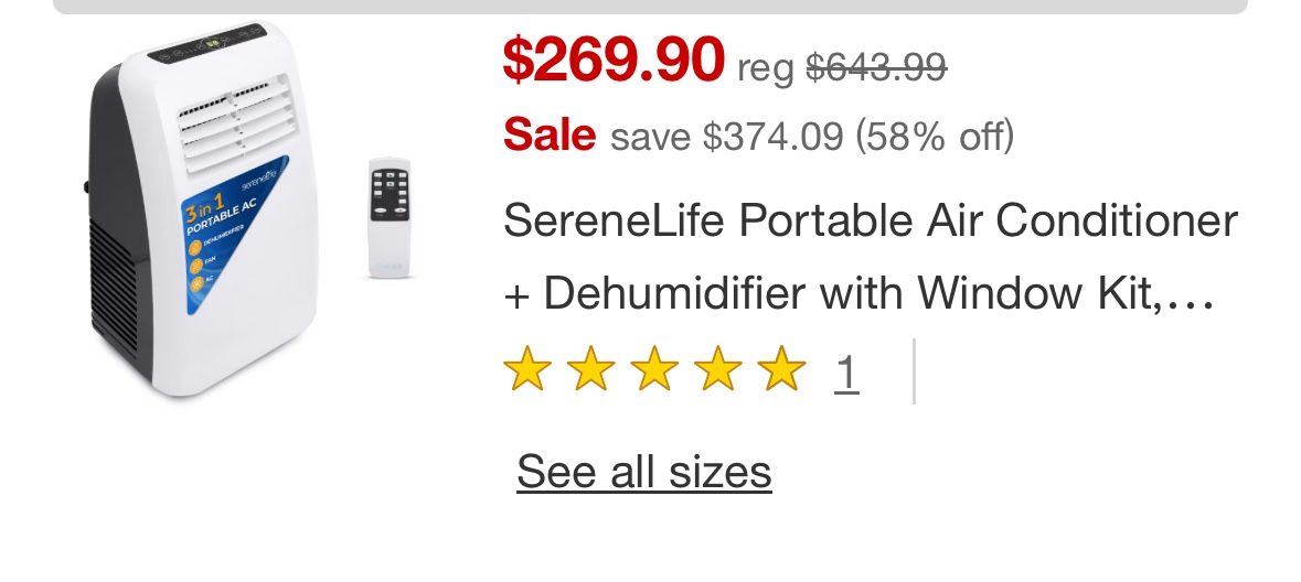 SereneLife AC 8000 BTU