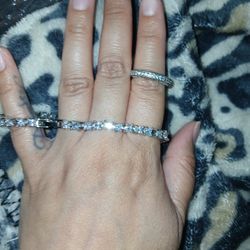 35$ New Bracelet And Ring 925 Plated 