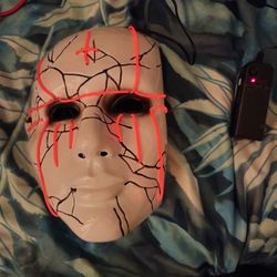 Halloween Scary Mask Priestess Cosplay Led Mask EL Wire Light up Halloween Party