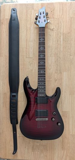 Schecter Demon-6 Electric Guitar Crimson Red Burst Flame Top