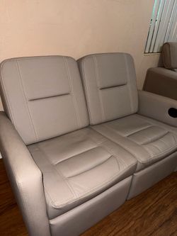Beige 2-Seat Reclining Loveseat