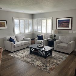 Love seat couch & two chairs