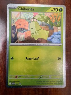 Pokemon Chikorita MEP 069 Black Star Promo Cosmo Holo with SWIRL! NM 🍃