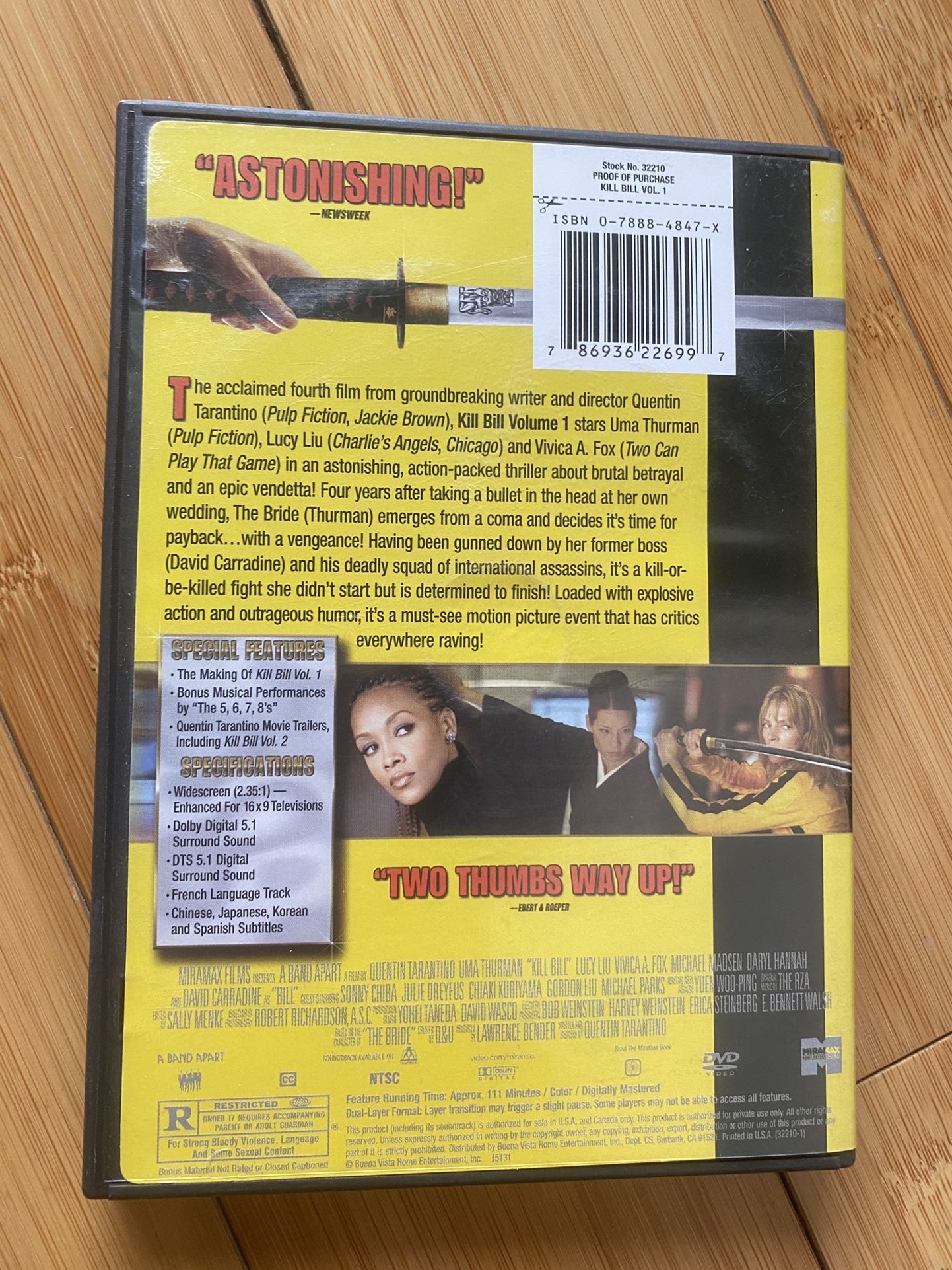 Kill Bill Volume 1 Used DVD In Great Condition