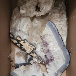 Box Of Broken Big Amethyst Slabs