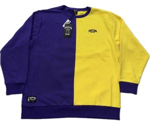 Death Row Records Purple & Yellow Pullover Crewneck Sweatshirt Mens 3XL New