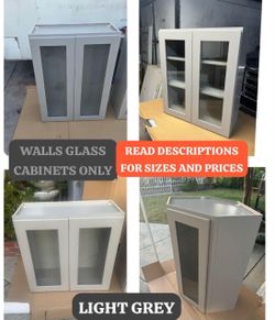 New Kitchen Wall cabinets! Glass doors! Light gray! Prices and sizes are in the description!👁️👁️