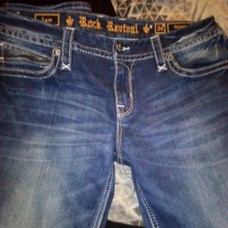 Woman's Rock Revival Lam  Skinny Jeans Size 34 