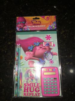 NEW! Trolls 7 piece fun calculator girls