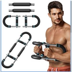 Merach Twister Arm Trainer, Adjustable Power Twister Bar, Chest Workout Equipment for Men, Portable Upper Body Workout Machine, Detachable Spring Resi