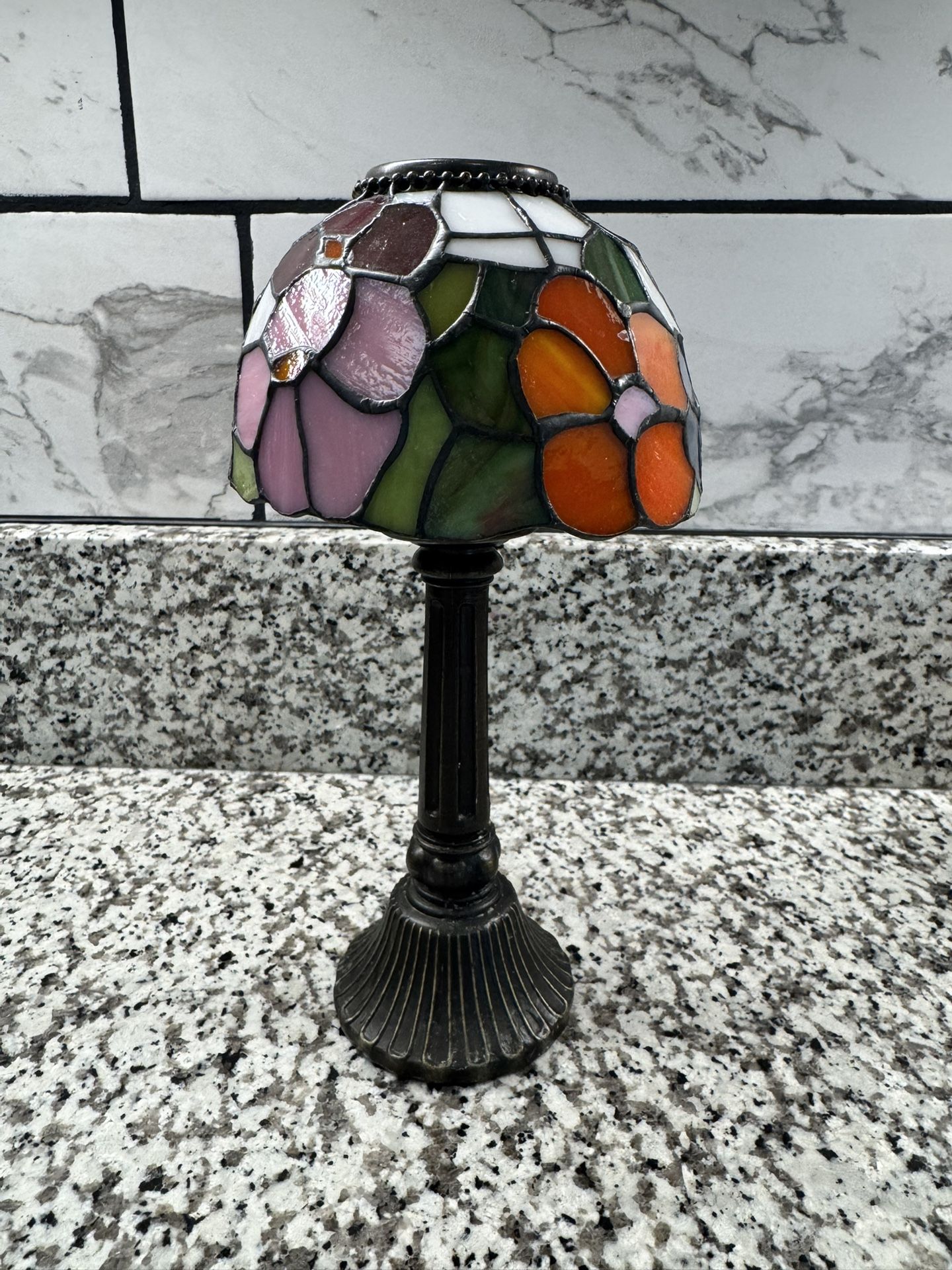 Tiffany Style Stained Glass Votive Candle Lamp