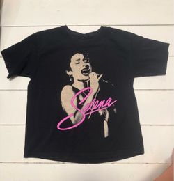 Selena Graphic T-Shirt Black Kids Sz M 7/8