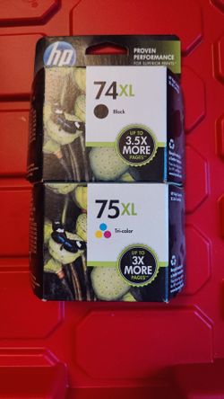 HP 74XL Black & 75XL Tri-Color Ink Cartridges